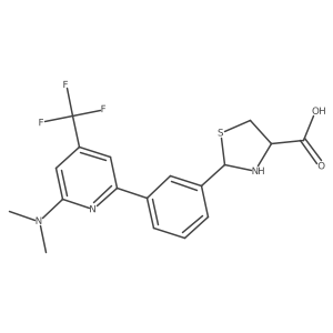 (4R)-2-(3-(6-(Dimethylamino)-4-(trifluoromethyl)pyridin-2-yl)phenyl)thiazolidine-4-carboxylic acid结构式