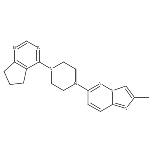 1-{5H,6H,7H-cyclopenta[d]pyrimidin-4-yl}-4-{2-methylimidazo[1,2-b]pyridazin-6-yl}piperazine结构式
