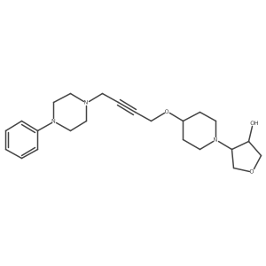 4-(4-{[4-(4-Phenylpiperazin-1-yl)but-2-yn-1-yl]oxy}piperidin-1-yl)oxolan-3-ol结构式