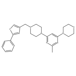 4-(2-Methyl-6-{4-[(2-phenyl-1,3-thiazol-4-yl)methyl]piperazin-1-yl}pyrimidin-4-yl)morpholine Structure