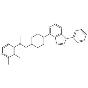 5-fluoro-N,6-dimethyl-N-[(1-{3-phenyl-3H-[1,2,3]triazolo[4,5-d]pyrimidin-7-yl}piperidin-4-yl)methyl]pyrimidin-4-amine结构式