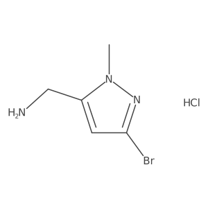 1-(3-bromo-1-methyl-1H-pyrazol-5-yl)methanamine hydrochloride结构式