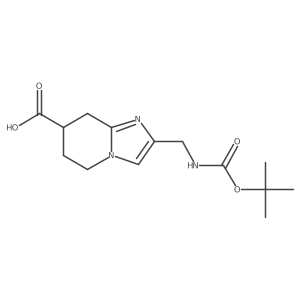 2-({[(tert-butoxy)carbonyl]amino}methyl)-5H,6H,7H,8H-imidazo[1,2-a]pyridine-7-carboxylic acid结构式