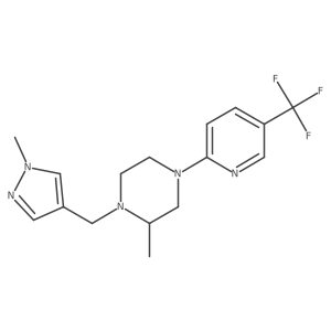 2-methyl-1-[(1-methyl-1H-pyrazol-4-yl)methyl]-4-[5-(trifluoromethyl)pyridin-2-yl]piperazine结构式