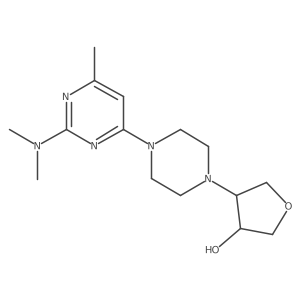 4-{4-[2-(Dimethylamino)-6-methylpyrimidin-4-yl]piperazin-1-yl}oxolan-3-ol结构式