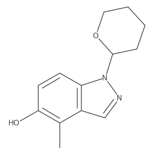 4-methyl-1-tetrahydro-2H-pyran-2-yl-1H-indazol-5-ol结构式