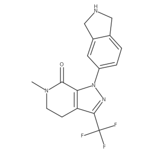 1-(2,3-dihydro-1H-isoindol-5-yl)-6-methyl-3-(trifluoromethyl)-4,5-dihydropyrazolo[3,4-c]pyridin-7-one结构式
