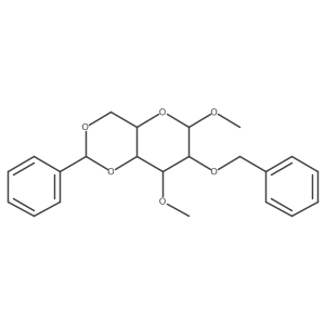 Methyl 3-O-methyl-2-O-(phenylmethyl)-4,6-O-(phenylmethylene)-I+/--D-glucopyranoside Structure