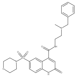 N-{2-[benzyl(methyl)amino]ethyl}-6-(morpholin-4-ylsulfonyl)-2-oxo-1,2-dihydroquinoline-4-carboxamide结构式