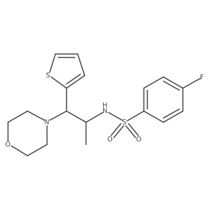 4-fluoro-N-(1-morpholino-1-(thiophen-2-yl)propan-2-yl)benzenesulfonamide Structure