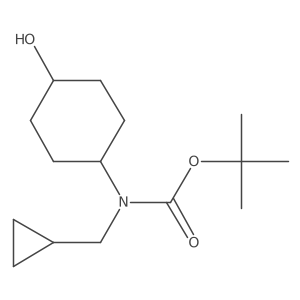Tert-butyl (cyclopropylmethyl)(trans-4-hydroxycyclohexyl)carbamate结构式
