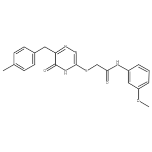 2-{[5-hydroxy-6-(4-methylbenzyl)-1,2,4-triazin-3-yl]sulfanyl}-N-(3-methoxyphenyl)acetamide Structure