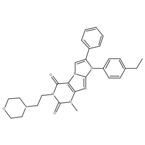 8-(4-ethylphenyl)-1-methyl-3-(2-morpholinoethyl)-7-phenyl-1H-imidazo[2,1-f]purine-2,4(3H,8H)-dione Structure