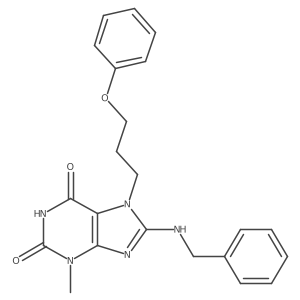 8-(benzylamino)-3-methyl-7-(3-phenoxypropyl)-1H-purine-2,6(3H,7H)-dione结构式