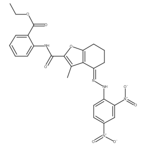 Ethyl 2-[[[4-[2-(2,4-dinitrophenyl)hydrazinylidene]-4,5,6,7-tetrahydro-3-methyl-2-benzofuranyl]carbonyl]amino]benzoate结构式