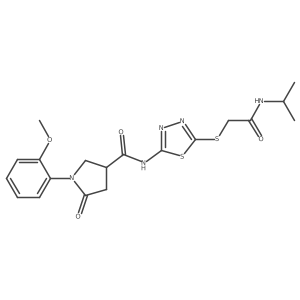 1-(2-methoxyphenyl)-5-oxo-N-[5-[2-oxo-2-(propan-2-ylamino)ethyl]sulfanyl-1,3,4-thiadiazol-2-yl]pyrrolidine-3-carboxamide Structure