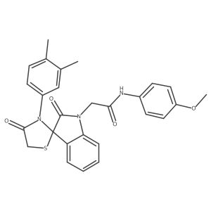 2-[3'-(3,4-dimethylphenyl)-2,4'-dioxo-1,2-dihydrospiro[indole-3,2'-[1,3]thiazolidine]-1-yl]-N-(4-methoxyphenyl)acetamide结构式