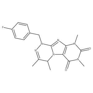 1-[(4-fluorophenyl)methyl]-3,4,7,9-tetramethyl-4H-purino[8,7-c][1,2,4]triazine-6,8-dione Structure