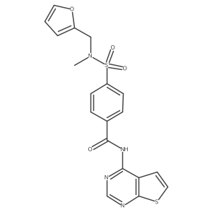4-(N-(furan-2-ylmethyl)-N-methylsulfamoyl)-N-(thieno[2,3-d]pyrimidin-4-yl)benzamide结构式