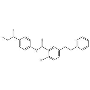 Methyl 4-({[2-(benzylsulfanyl)-5-chloropyrimidin-4-yl]carbonyl}amino)benzoate结构式