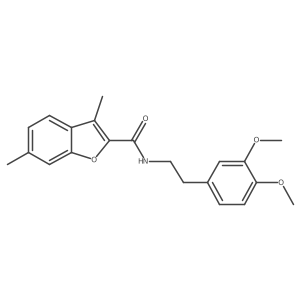 COc1ccc(CCNC(=O)c2oc3cc(C)ccc3c2C)cc1OC结构式
