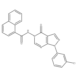 N-(1-(3-chlorophenyl)-4-oxo-1H-pyrazolo[3,4-d]pyrimidin-5(4H)-yl)-1-naphthamide结构式