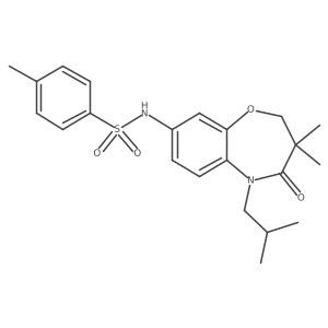 N-(5-isobutyl-3,3-dimethyl-4-oxo-2,3,4,5-tetrahydrobenzo[b][1,4]oxazepin-8-yl)-4-methylbenzenesulfonamide结构式