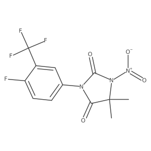 2,4-Imidazolidinedione, 3-(4-fluoro-3-(trifluoromethyl)phenyl)-5,5-dimethyl-1-nitro-结构式