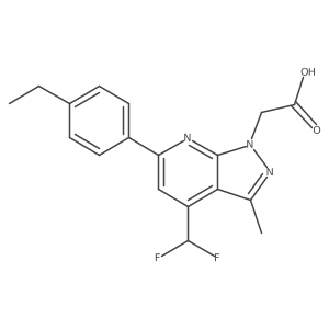 [4-(difluoromethyl)-6-(4-ethylphenyl)-3-methyl-1H-pyrazolo[3,4-b]pyridin-1-yl]acetic acid结构式