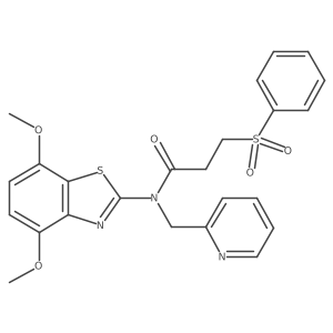 N-(4,7-dimethoxybenzo[d]thiazol-2-yl)-3-(phenylsulfonyl)-N-(pyridin-2-ylmethyl)propanamide Structure