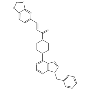 (Z)-3-(benzo[d][1,3]dioxol-5-yl)-1-(4-(3-benzyl-3H-[1,2,3]triazolo[4,5-d]pyrimidin-7-yl)piperazin-1-yl)prop-2-en-1-one结构式