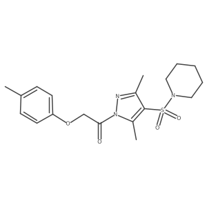 1-[3,5-dimethyl-4-(piperidine-1-sulfonyl)-1H-pyrazol-1-yl]-2-(4-methylphenoxy)ethan-1-one Structure