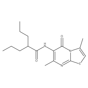 N-(3,7-dimethyl-5-oxo-5H-thiazolo[3,2-a]pyrimidin-6-yl)-2-propylpentanamide Structure