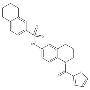 N-[1-(thiophene-2-carbonyl)-1,2,3,4-tetrahydroquinolin-6-yl]-5,6,7,8-tetrahydronaphthalene-2-sulfonamide Structure