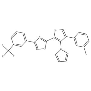 5-[4-(3-methylphenyl)-3-(1H-pyrrol-1-yl)thiophen-2-yl]-3-[3-(trifluoromethyl)phenyl]-1,2,4-oxadiazole Structure