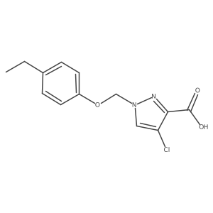 4-Chloro-1-((4-ethylphenoxy)methyl)-1H-pyrazole-3-carboxylic acid结构式