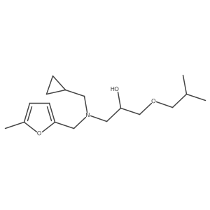 (Cyclopropylmethyl)[2-hydroxy-3-(2-methylpropoxy)propyl][(5-methylfuran-2-YL)methyl]amine结构式