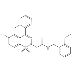 2-[6-chloro-4-(2-fluorophenyl)-1,1-dioxido-2H-1,2,3-benzothiadiazin-2-yl]-N-(2-methoxybenzyl)acetamide结构式