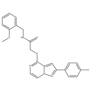 N-[(2-Methoxyphenyl)methyl]-2-{[2-(4-methylphenyl)pyrazolo[1,5-A]pyrazin-4-YL]sulfanyl}acetamide结构式