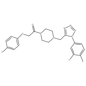 1-(4-((1-(3,4-difluorophenyl)-1H-tetrazol-5-yl)methyl)piperazin-1-yl)-2-(4-fluorophenoxy)ethanone Structure