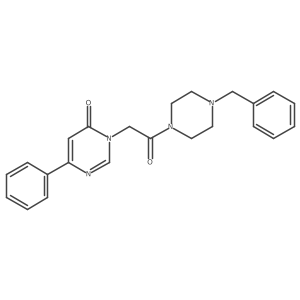 3-[2-(4-Benzylpiperazin-1-yl)-2-oxoethyl]-6-phenyl-3,4-dihydropyrimidin-4-one结构式