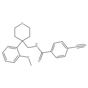 4-cyano-N-{[4-(2-methoxyphenyl)oxan-4-yl]methyl}benzamide结构式