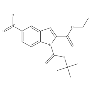 1-(1,1-dimethylethyl) 2-ethyl 5-nitro-1H-indole-1,2-dicarboxylate Structure