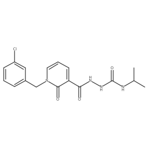 CC(C)NC(=O)NNC(=O)c1cccn(Cc2cccc(Cl)c2)c1=O结构式