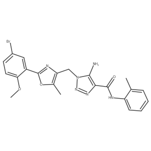 5-amino-1-{[2-(5-bromo-2-methoxyphenyl)-5-methyl-1,3-oxazol-4-yl]methyl}-N-(2-methylphenyl)-1H-1,2,3-triazole-4-carboxamide结构式