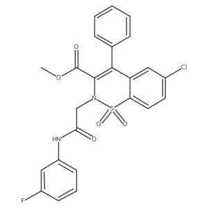 methyl 6-chloro-2-(2-((3-fluorophenyl)amino)-2-oxoethyl)-4-phenyl-2H-benzo[e][1,2]thiazine-3-carboxylate 1,1-dioxide Structure