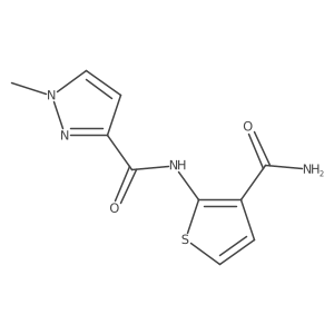 N-(3-carbamoylthiophen-2-yl)-1-methyl-1H-pyrazole-3-carboxamide结构式