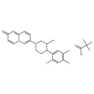 7-[3-Amino-4-(2,4,5-trifluorophenyl)piperidin-1-yl]pyrimido[1,2-b]pyridazin-2-one;2,2,2-trifluoroacetic acid Structure