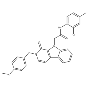 N-(2-chloro-4-methylphenyl)-2-(3-(4-methoxybenzyl)-4-oxo-3H-pyrimido[5,4-b]indol-5(4H)-yl)acetamide结构式