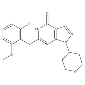 6-(2-Chloro-6-methoxybenzyl)-1-(tetrahydro-2H-pyran-4-yl)-1,5-dihydro-4H-pyrazolo[3,4-d]pyrimidin-4-one Structure